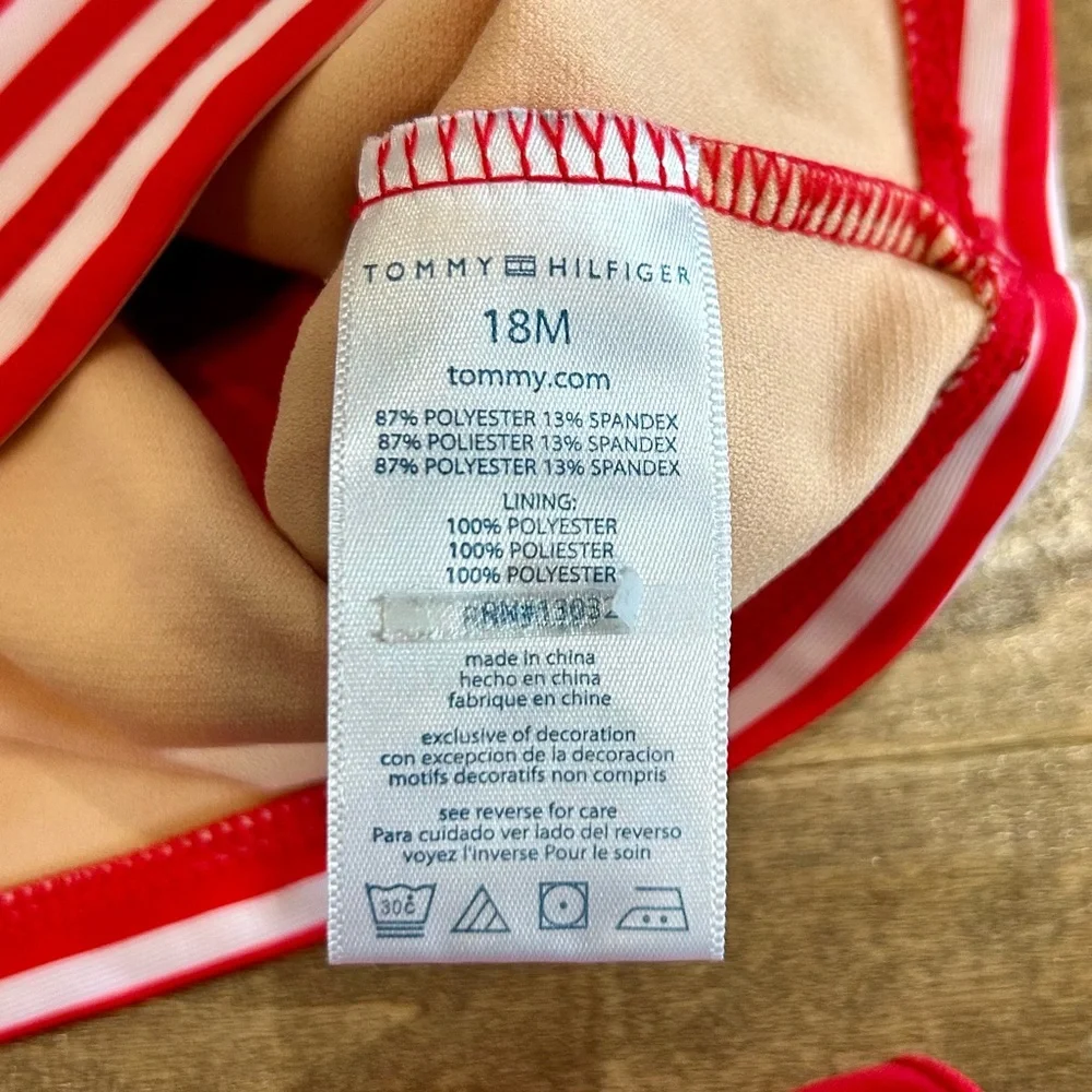 Tommy Hilfiger Toddler Girls Stars & Stripes Two Piece Swimsuit Red Blue 18 M